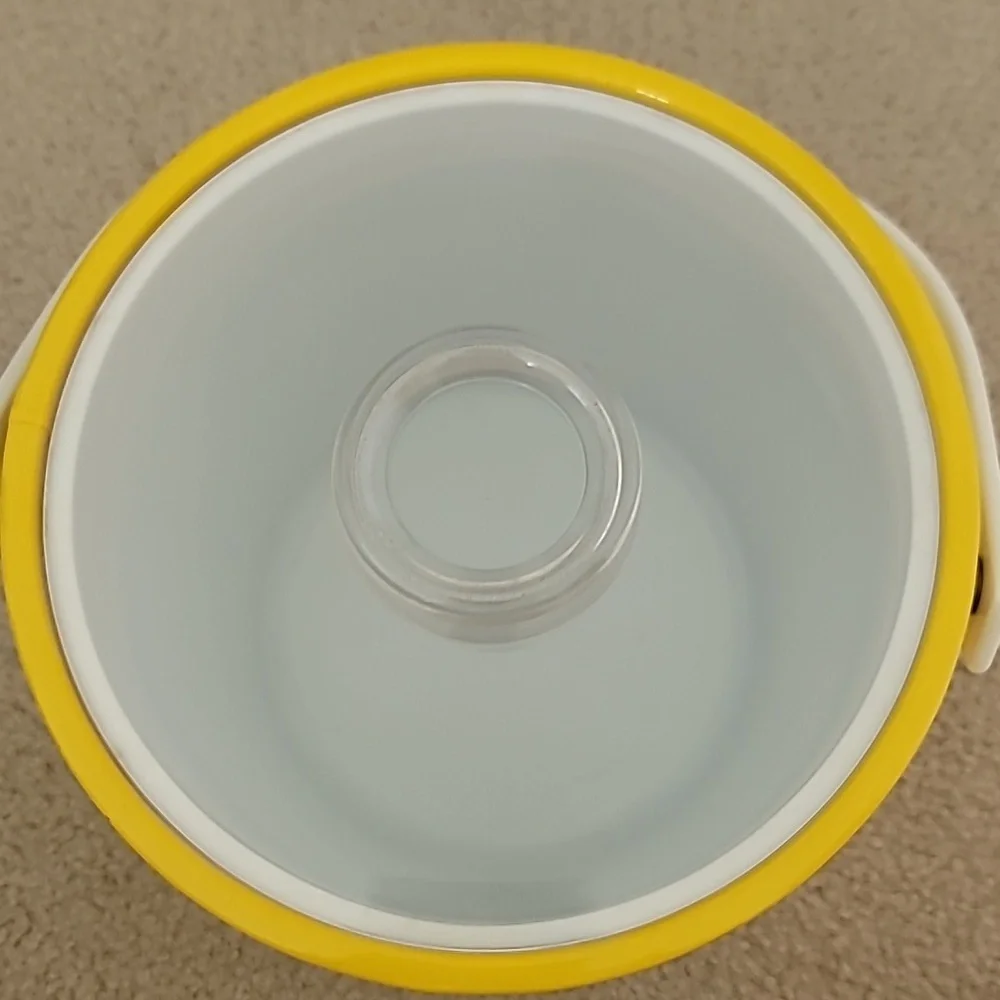 Vintage Shelton-Ware Corp. Yellow Ice Bucket with White Handle